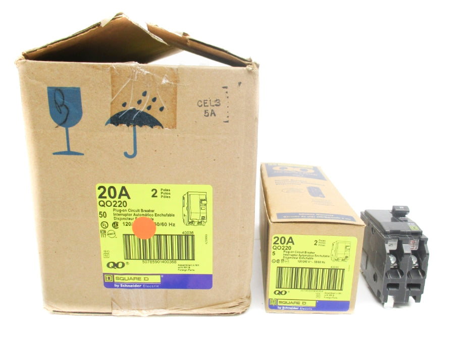 SQUARE D QO220 20A 120/240V (PKG OF 50) NSMP
