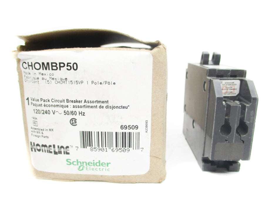 SCHNEIDER ELECTRIC CHOMBP50 15-15A 120/240V (PKG OF 5) NSMP