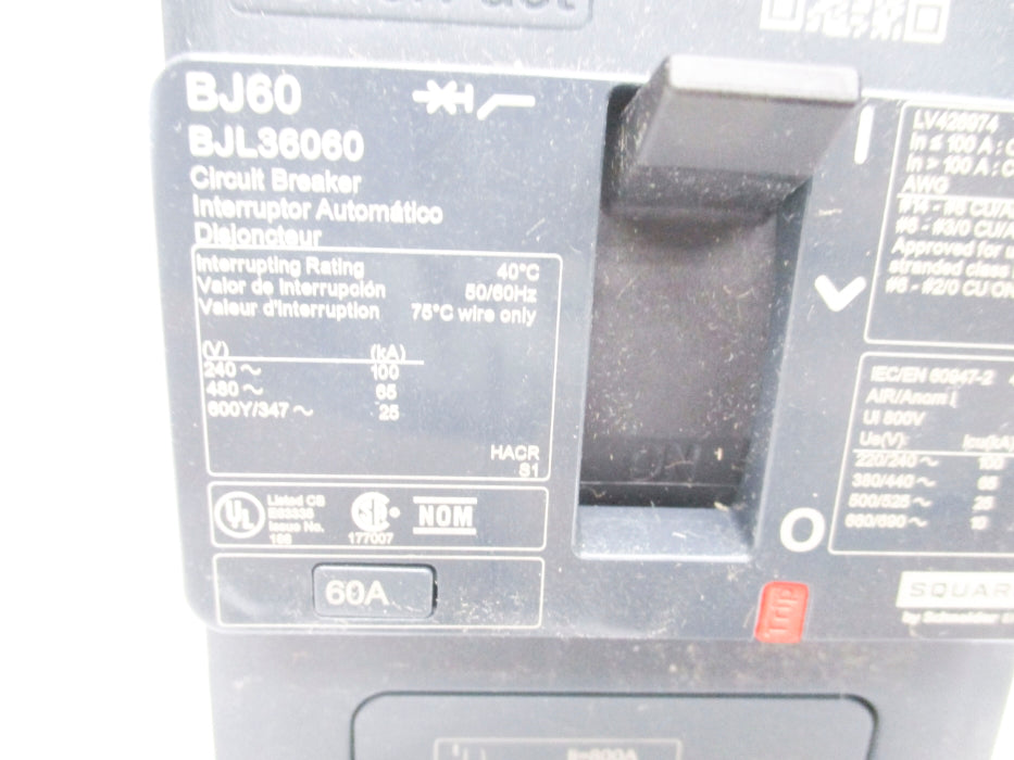 SQUARE D BJL36060 60A 480V (AS PICTURED) NSMP
