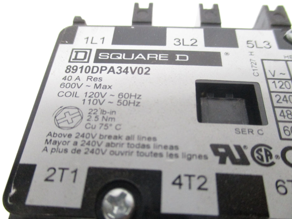 SQUARE D 8910DPA34V02 SER. C 110V/50HZ-120V/60HZ (AS PICTURED) NSNP