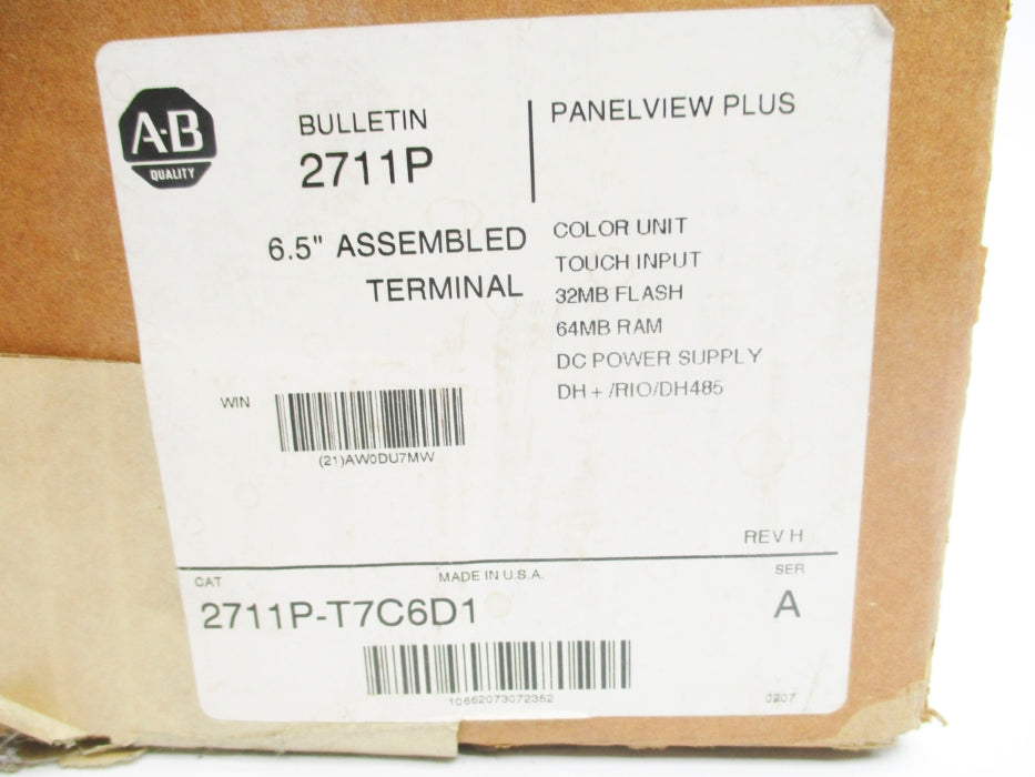 ALLEN BRADLEY 2711P-T7C6D1 SER. A NSMP