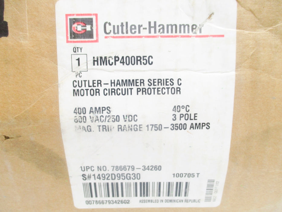CUTLER HAMMER HMCP400R5C SER. C 400A 600VAC NSMP