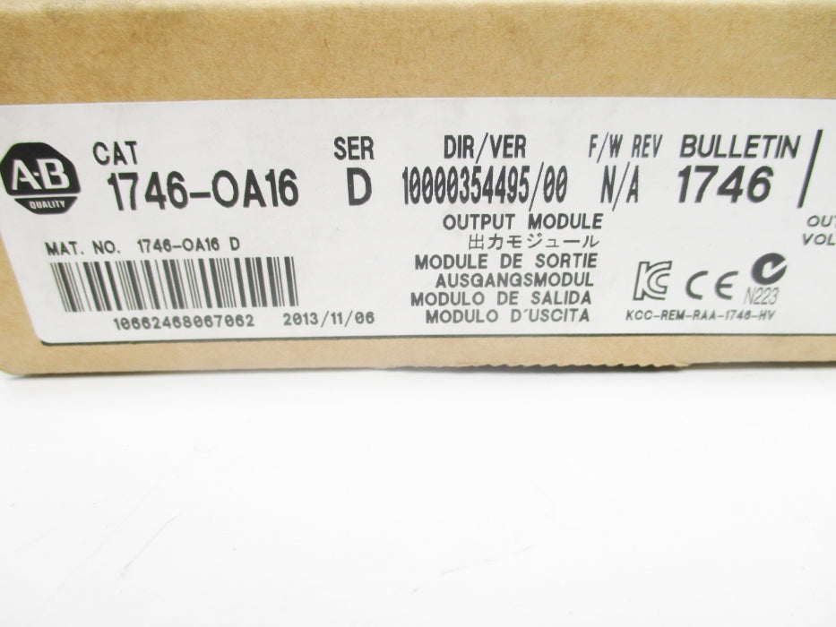 ALLEN BRADLEY 1746-OA16 SER. D NSFS