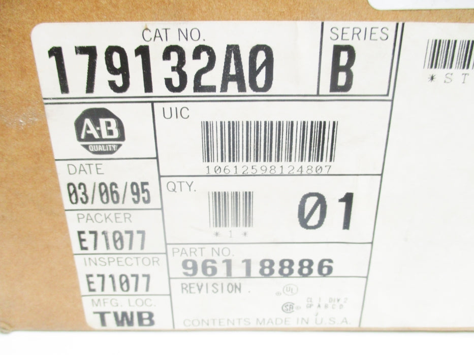 ALLEN BRADLEY 1791-32A0 SER. B NSMP