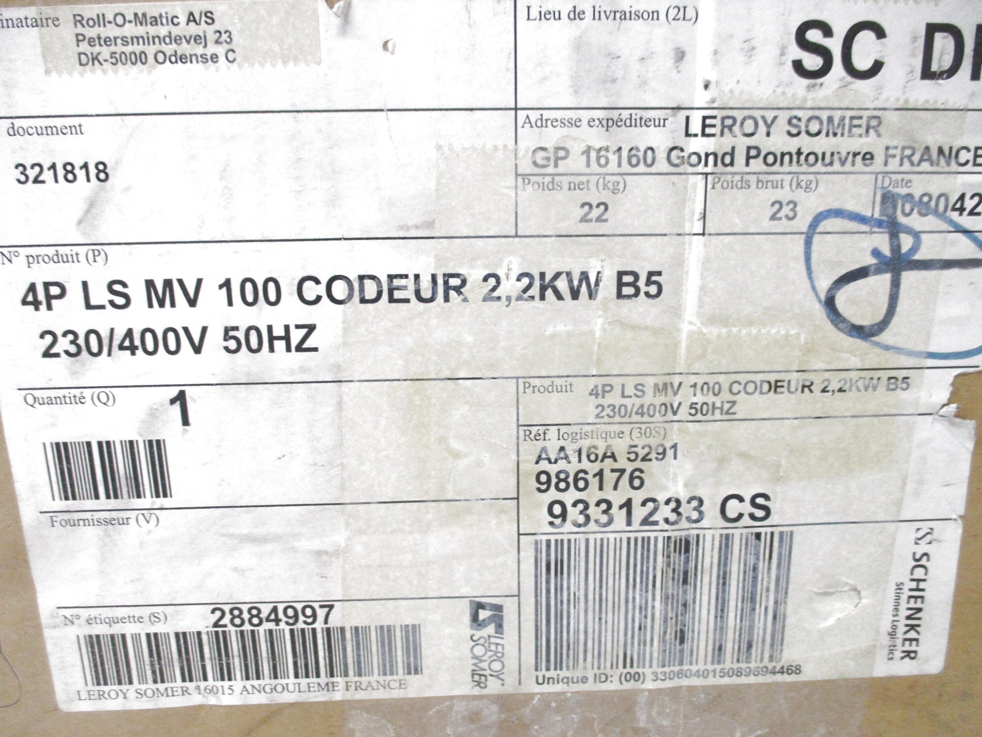 LEROY SOMERS LSMV100LT NSMP