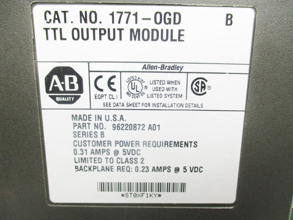 ALLEN BRADLEY 1771-OGD SER. B UNMP