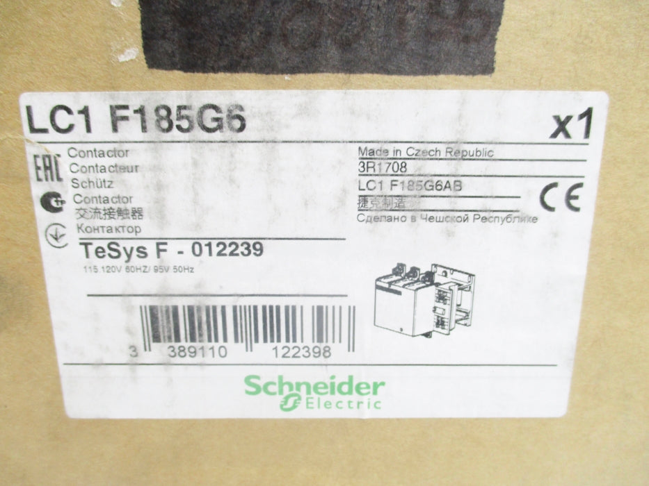 SCHNEIDER ELECTRIC LC1F185G6 95V50HZ/115-120V60HZ (AS PICTURED) NSMP