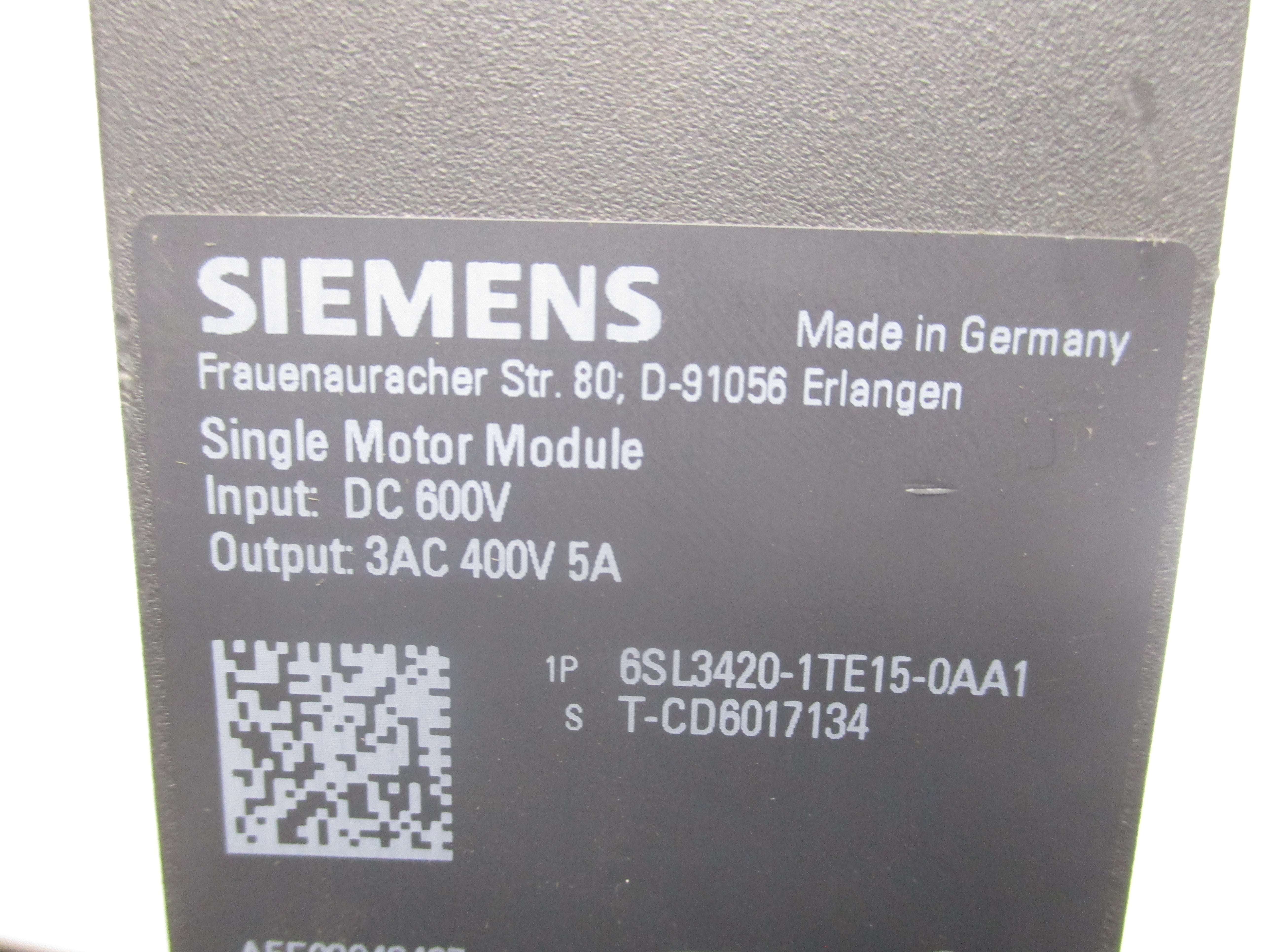 SIEMENS 6SL3420-1TE15-0AA1 (AS PICTURED) UNMP