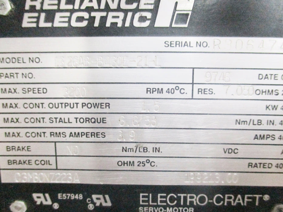 RELIANCE ELECTRIC 1326AB-B430E-21-L NSNP