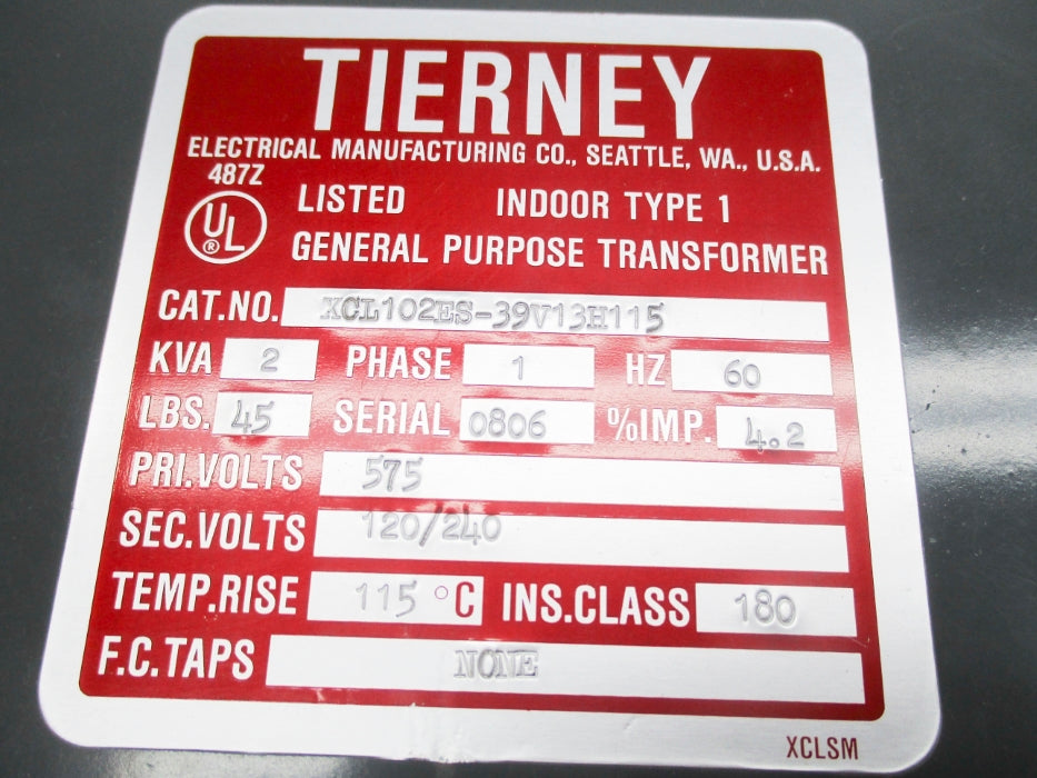 TIERNEY XCL102ES-39V13H115 2KVA NSNP