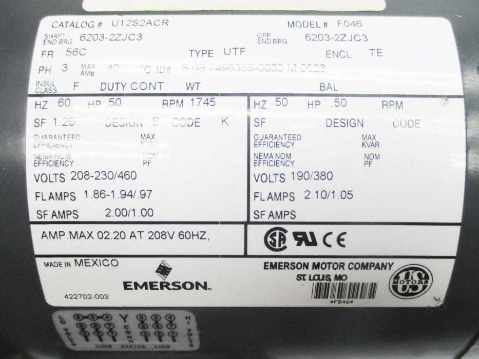 US MOTORS U12S2ACR F046 UNMP