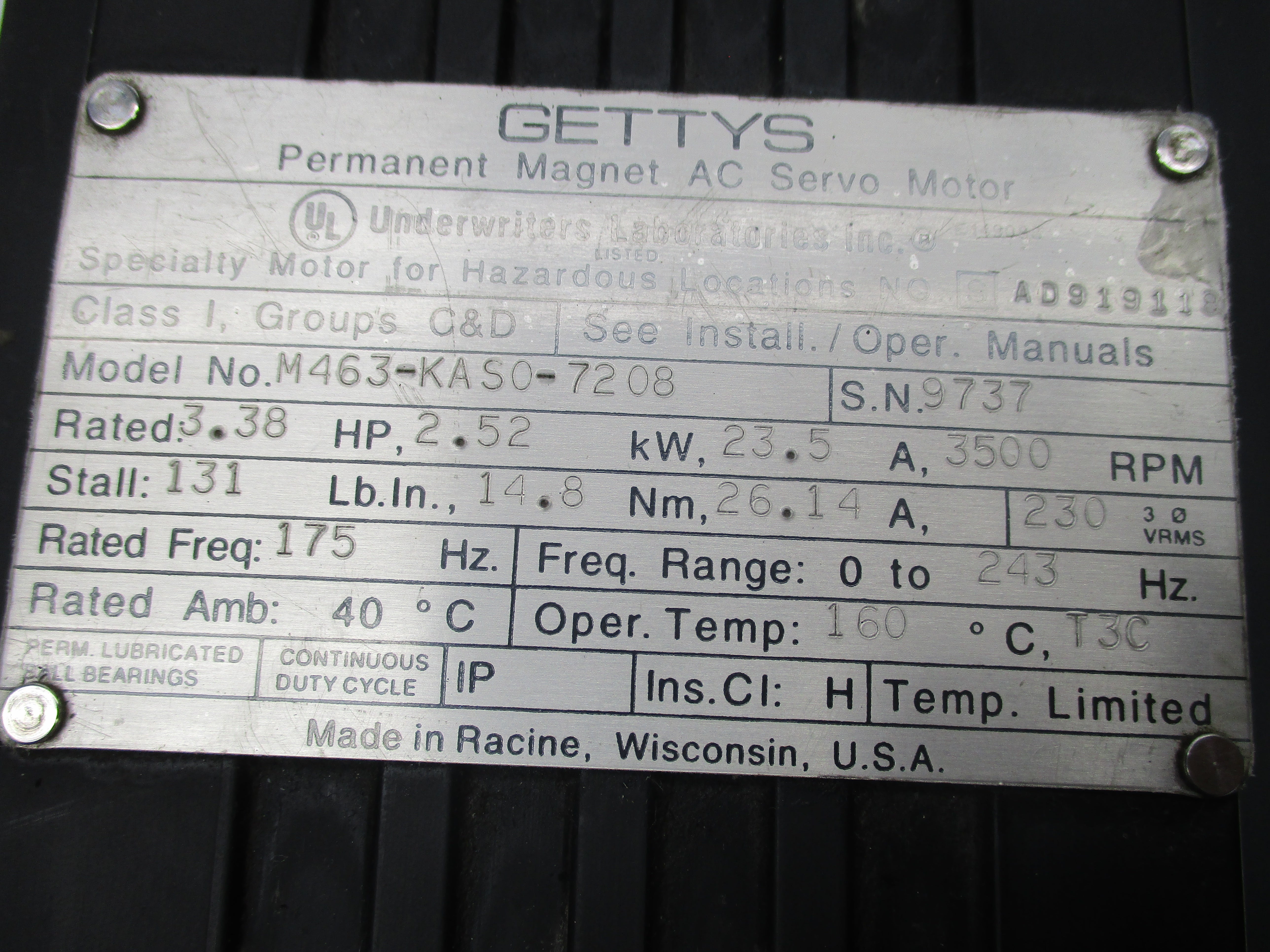 GETTYS M463-KAS0-7208 UNMP