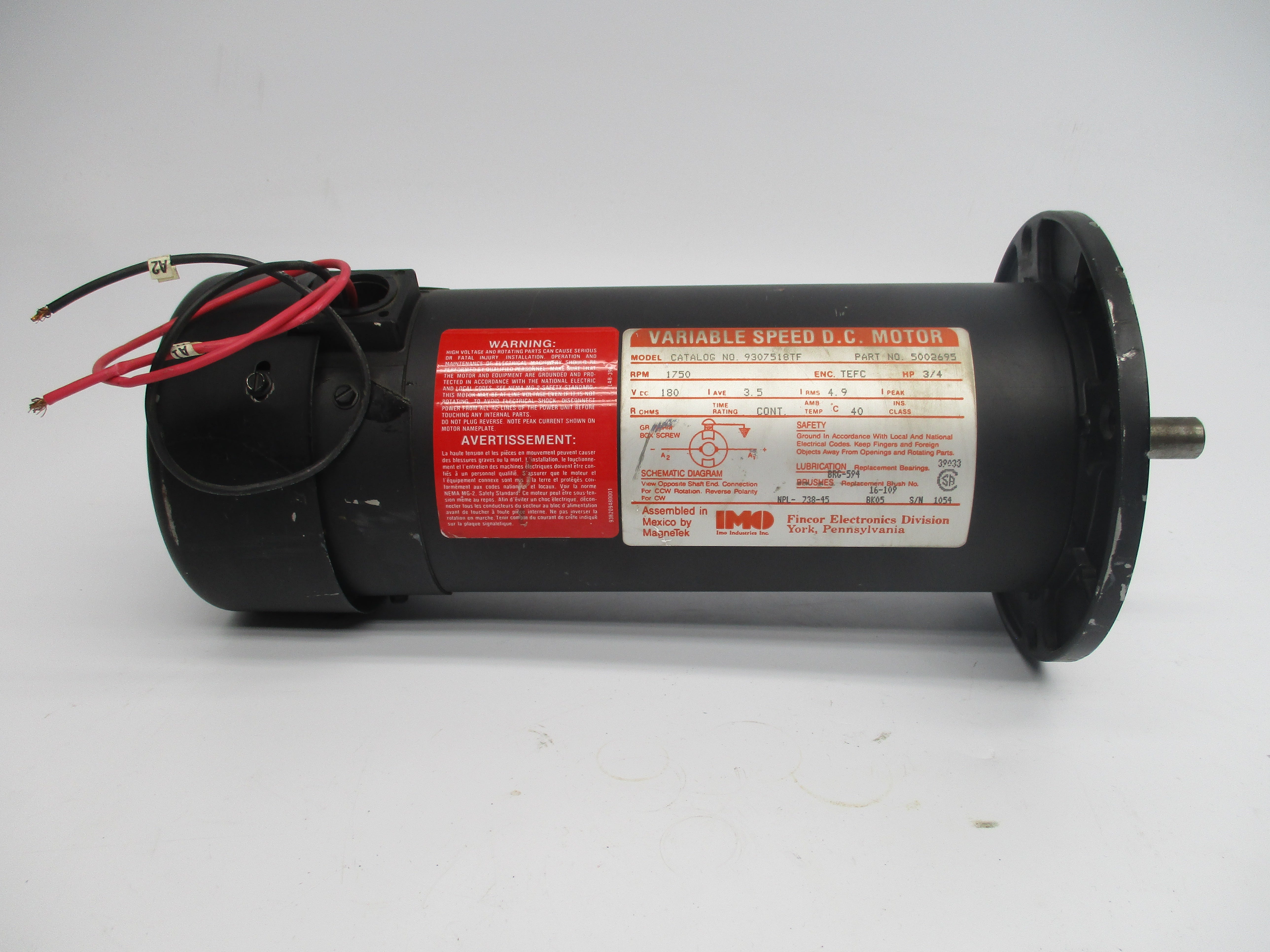 IMO INDUSTRIES 9307518TF 5002695 UNMP