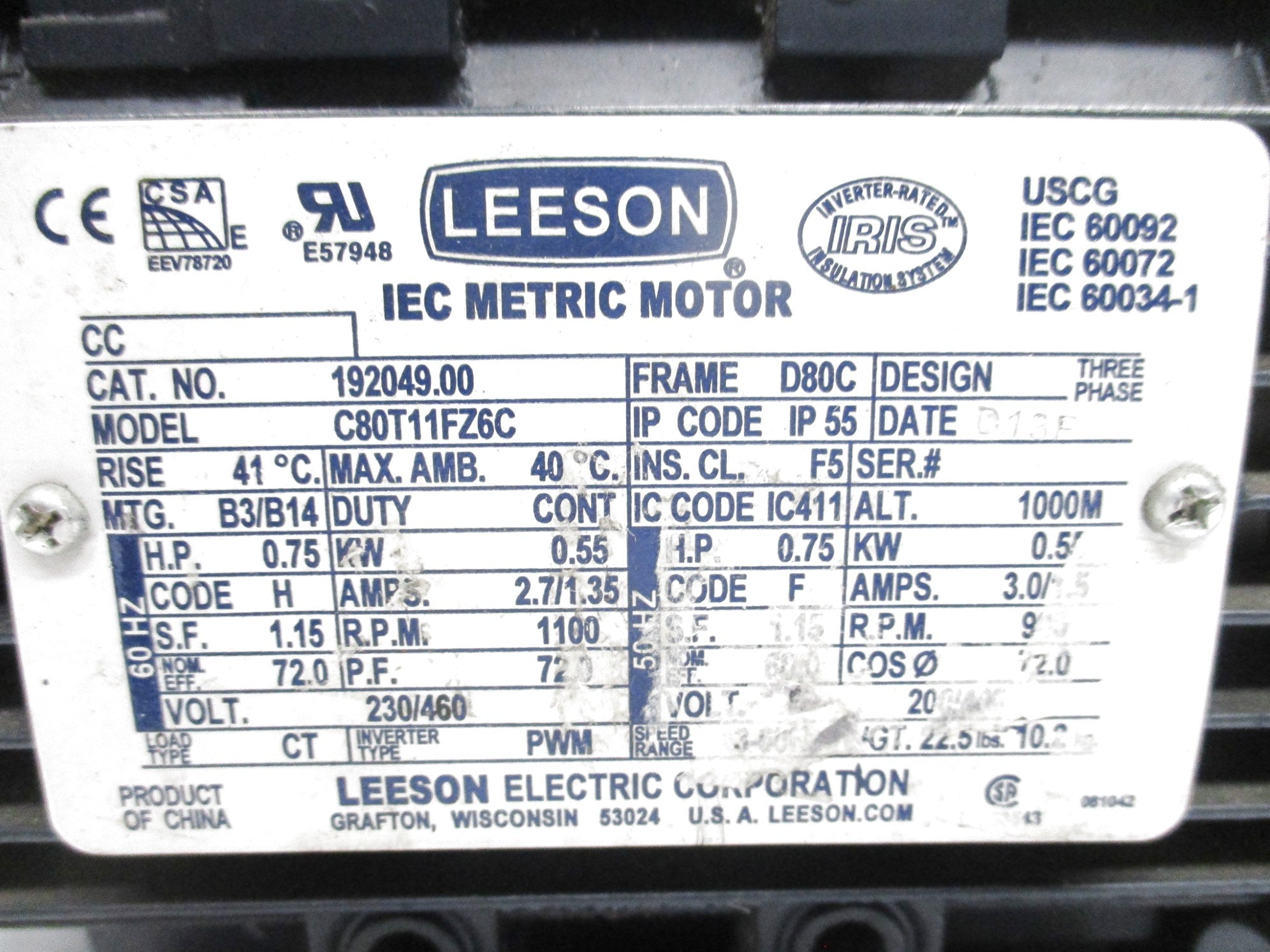 LEEESON C80T11FZ6C 192049.00 UNMP