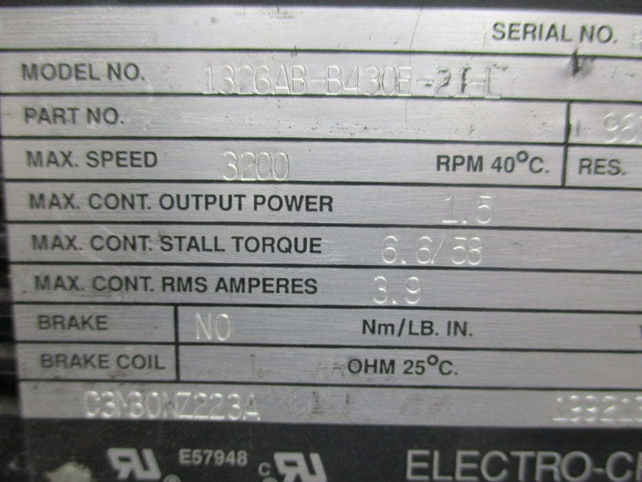 RELIANCE ELECTRIC 1326AB-B430E-21-L UNMP