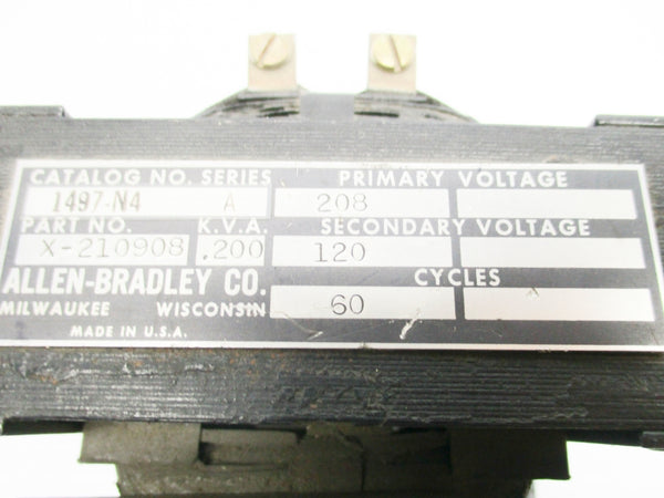ALLEN BRADLEY 1497-N4 SER. A .200KVA UNMP