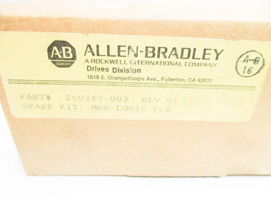 INDUSTRIAL SPARE PART S50387-002 REV. 01 NSMP