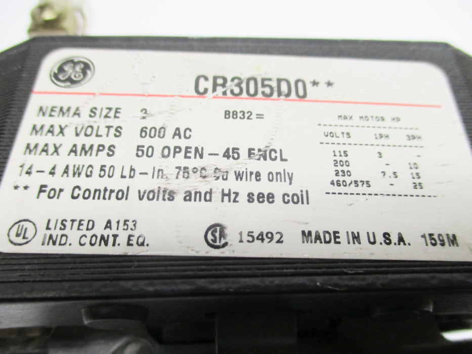 GENERAL ELECTRIC CR305D0 220V/50HZ-230-240V/60HZ NSNP