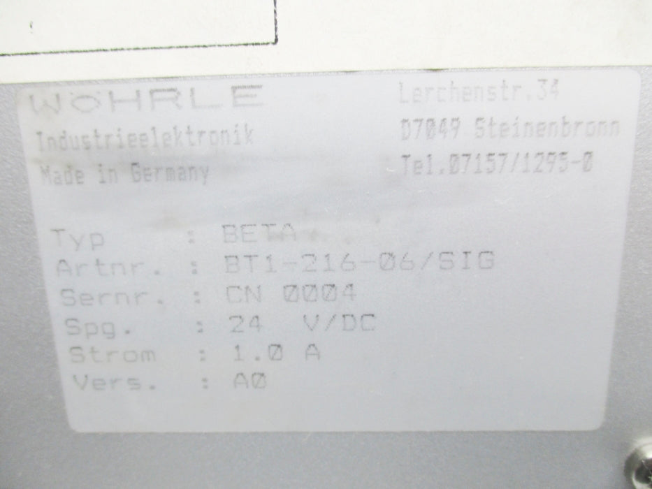 SIG WHORLE BT1-216-06 REMAN