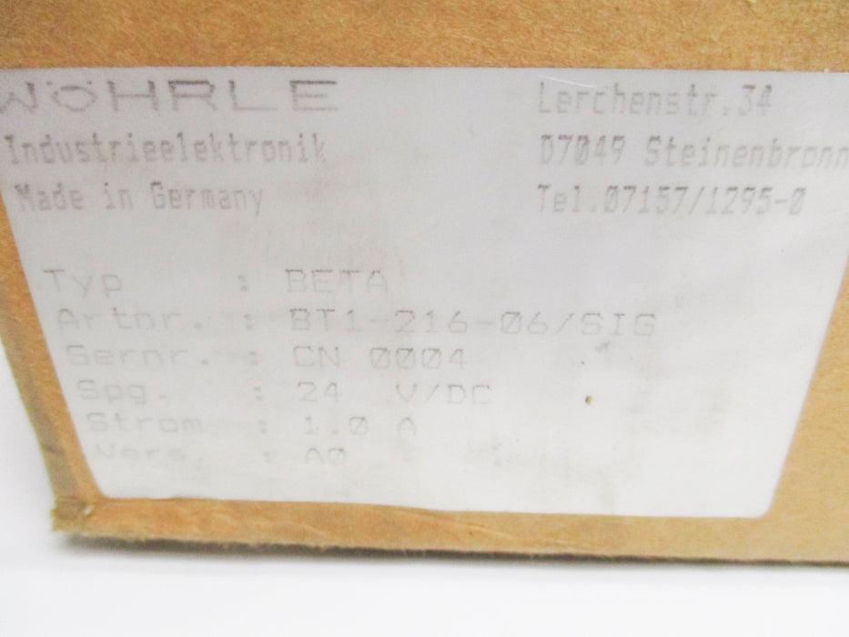SIG WHORLE BT1-216-06 REMAN