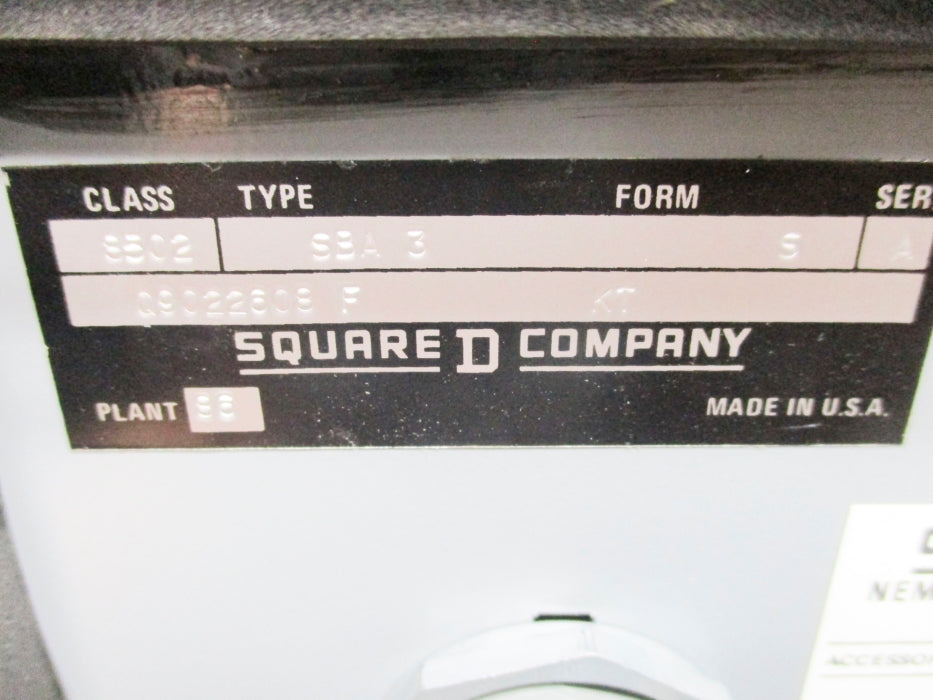 SQUARE D 8502SBA3 SER. A NSNP