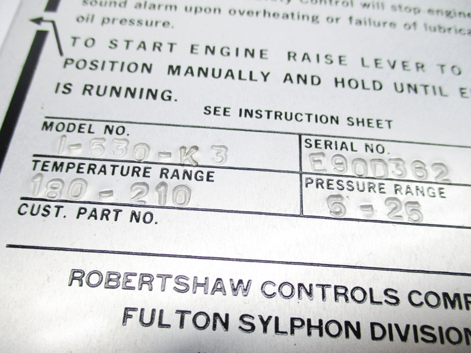 ROBERT SHAW I-530-K3 NSMP