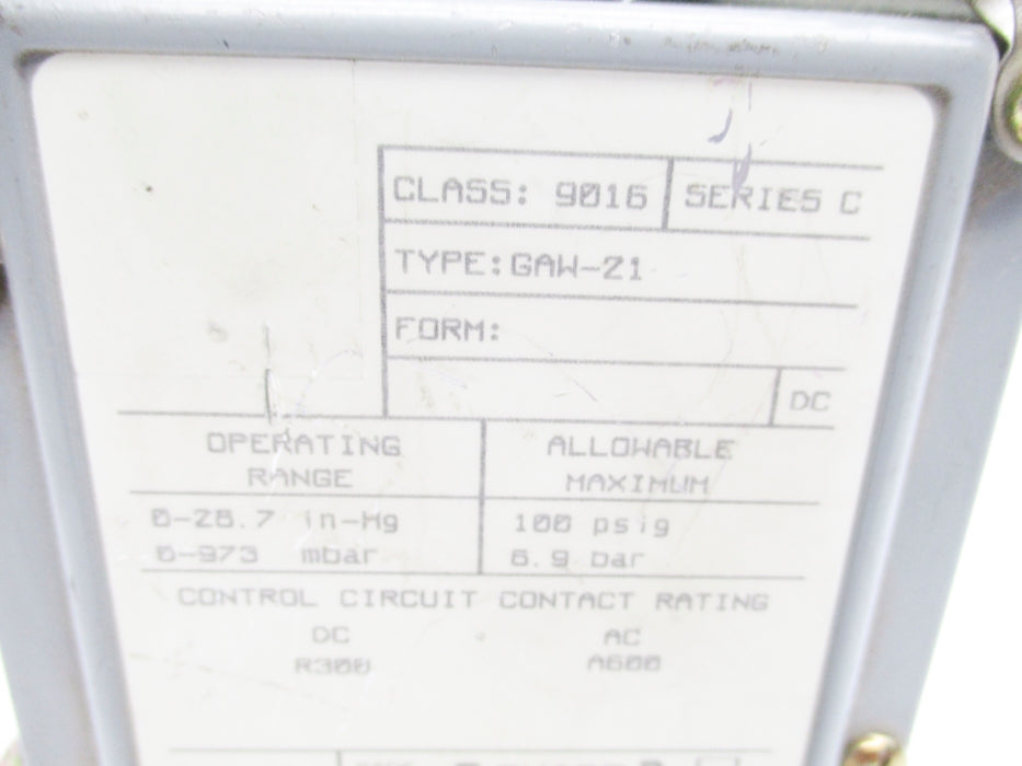 SQUARE D 9016GAW21 SER. C NSNP