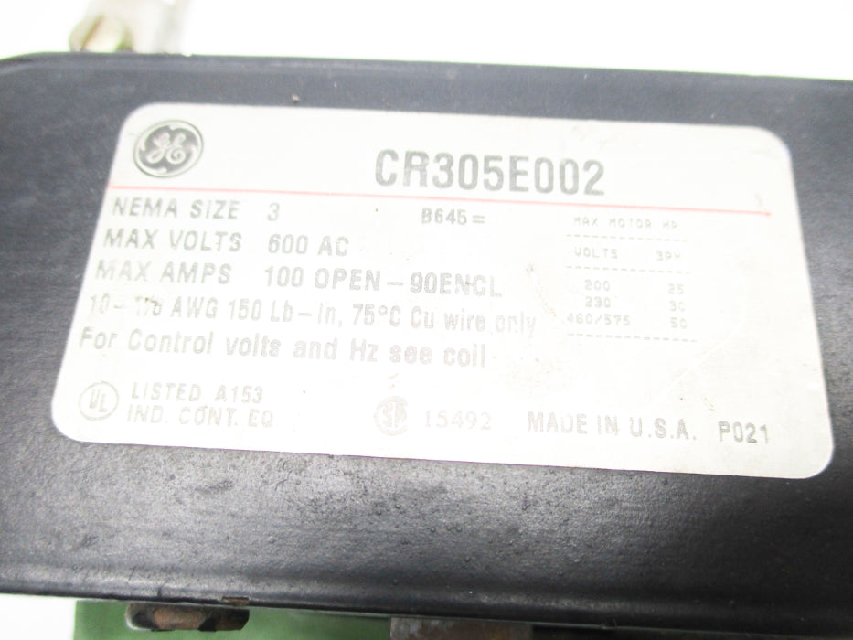 GENERAL ELECTRIC CR305E002 380/460V UNMP