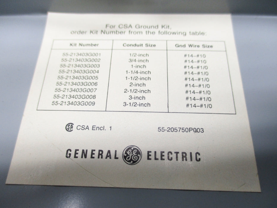 GENERAL ELECTRIC 55-205750P003 NSNP