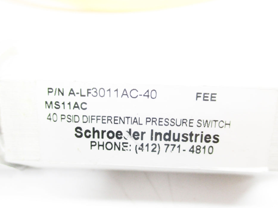 SCHROEDER INDUSTRIES ALF3011AC-40FEE UNMP
