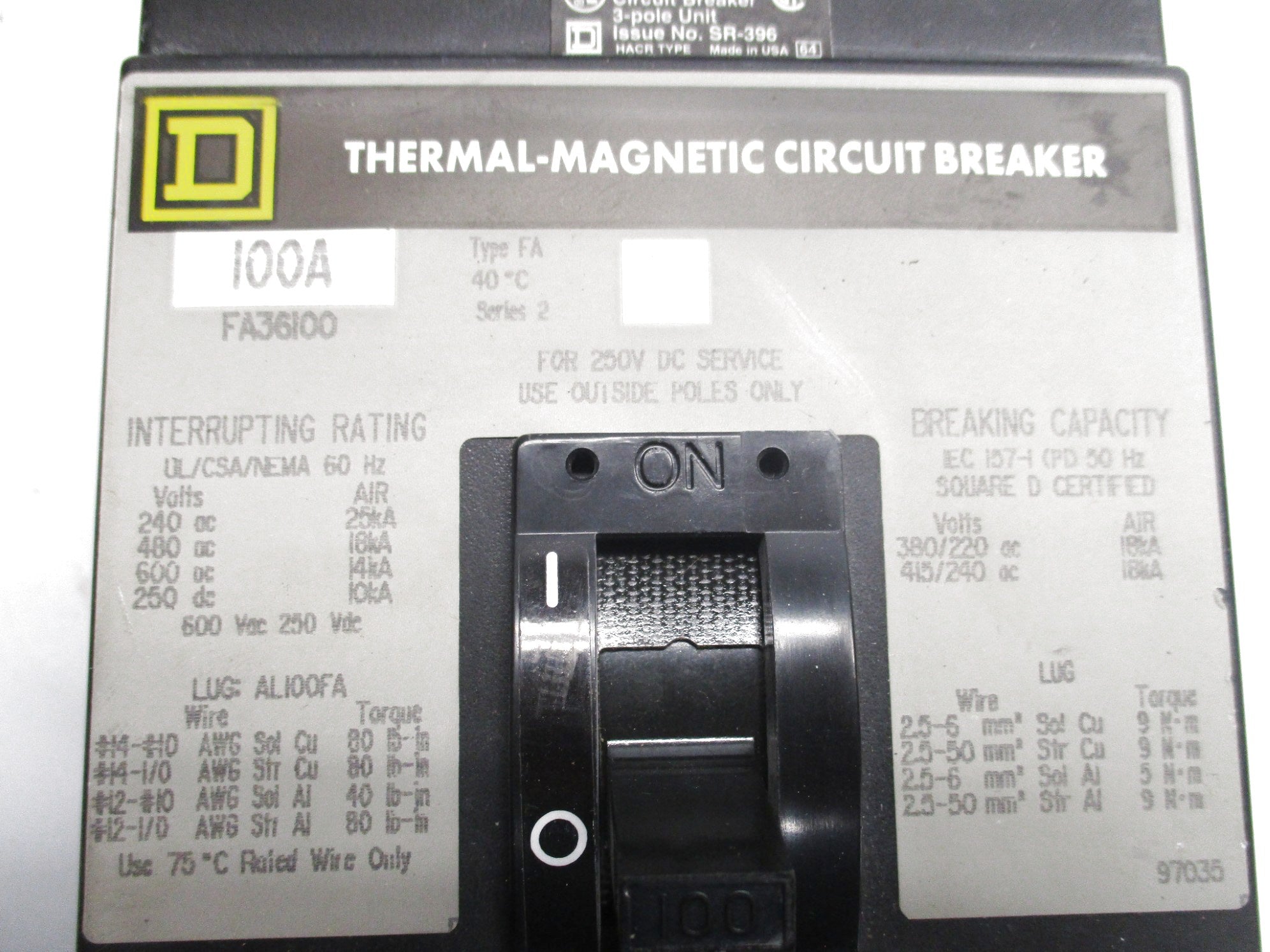 SQUARE  D FA34070 SER. 2 480V-250V (GREY) NSNP