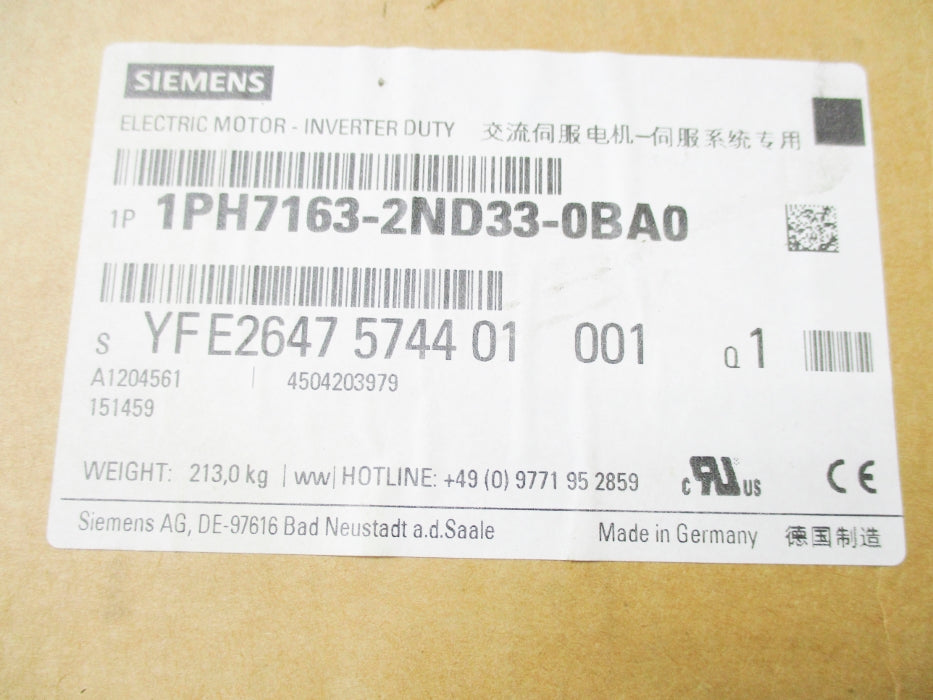 SIEMENS 1PH7163-2ND33-0BA0 NSMP