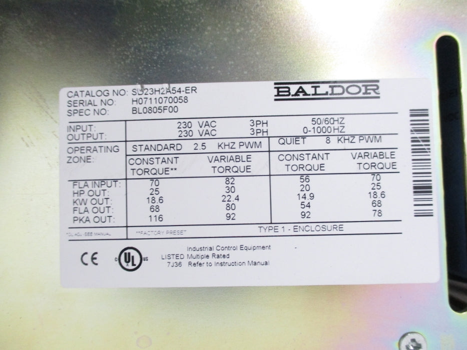 BALDOR SD23H2A54-ER NSNP