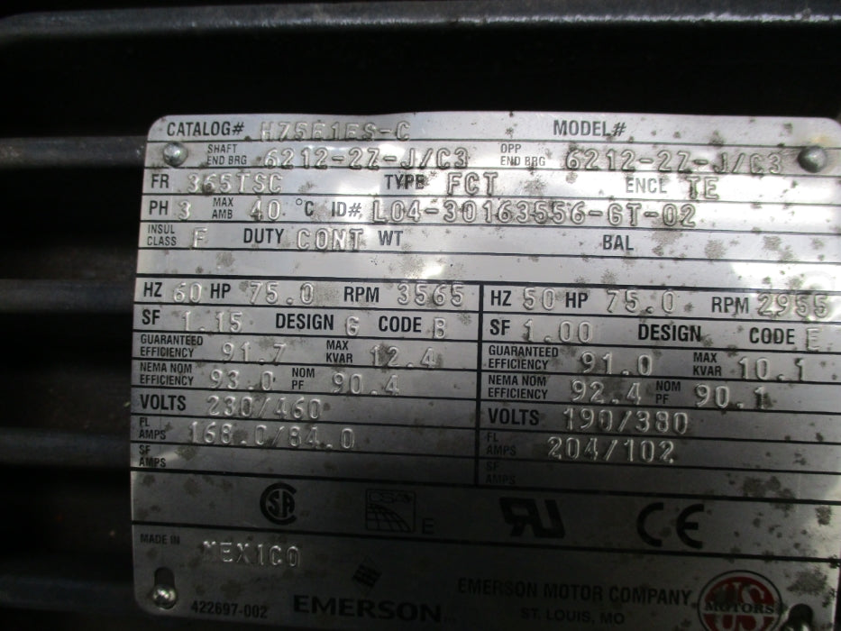 US MOTORS H75E1ES-C NSNP