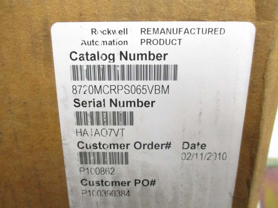 INDUSTRIAL SPARE PART 8720MCRPS065VBM REMAN