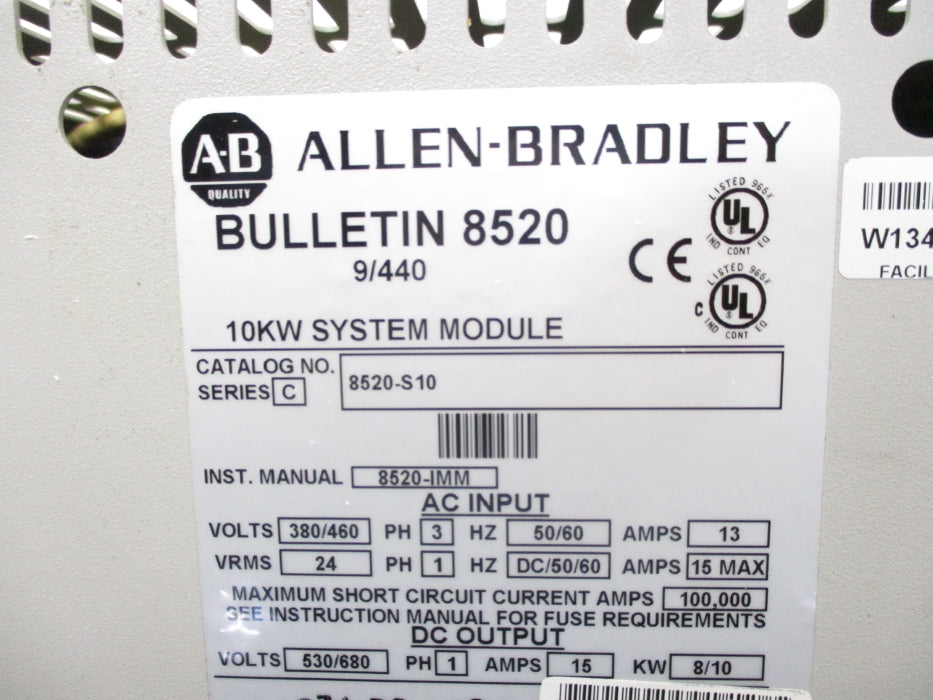 ALLEN BRADLEY 8520-S10 SER. C REMAN