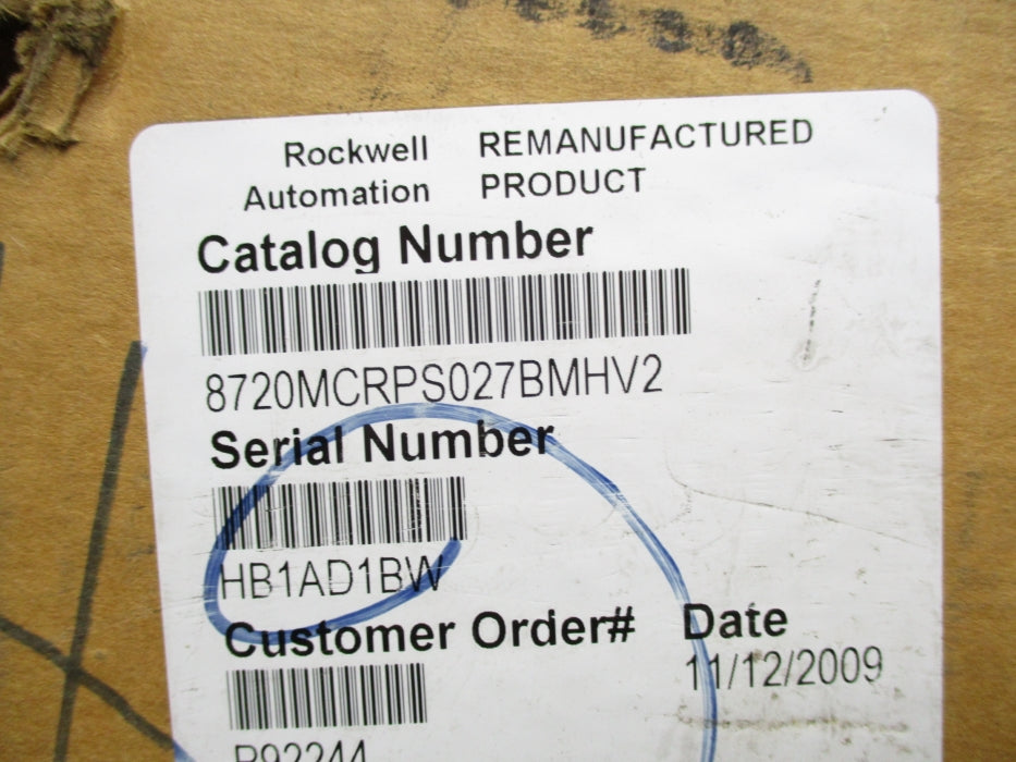 INDUSTRIAL SPARE PART 8720MC-RPS027BM-HV2 REMAN