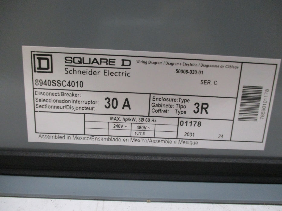 SQUARE D 8940SSC4010 SER. C NSMP