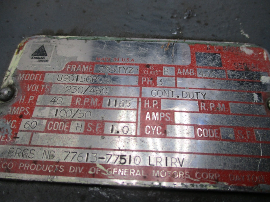 DELCO U9015CP0 354TYZ 40HP (AS PICTURED) UNMP