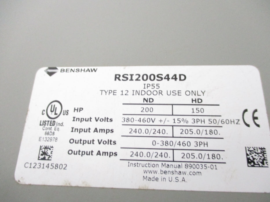 BENSHAW RSI200S44D NSMP