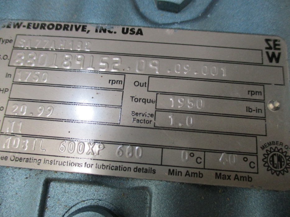 SEW-EURODRIVE SA77AH182 NSNP