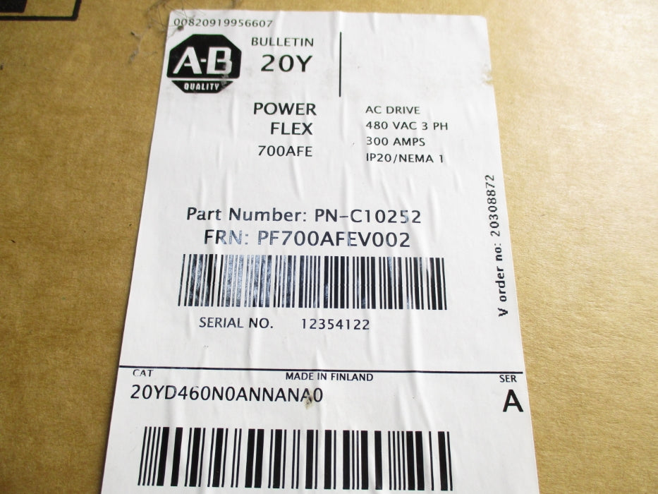 ALLEN BRADLEY 20YD460N0ANNANA0 SER. A F/W PF700AFEV002 NSMP