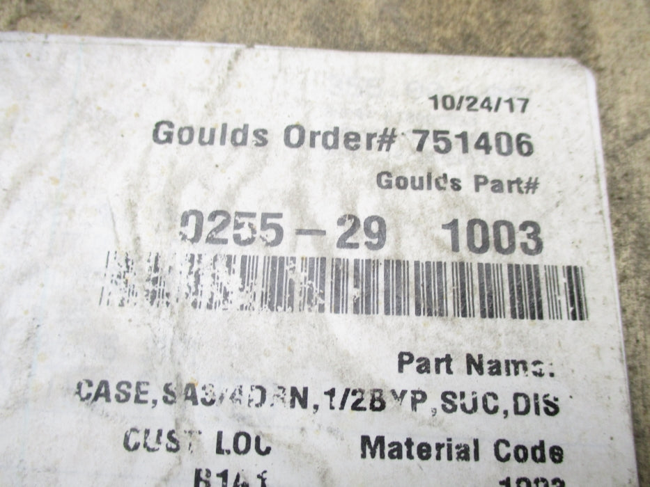 GOULDS PUMP CASING 0255-291003 NSMP