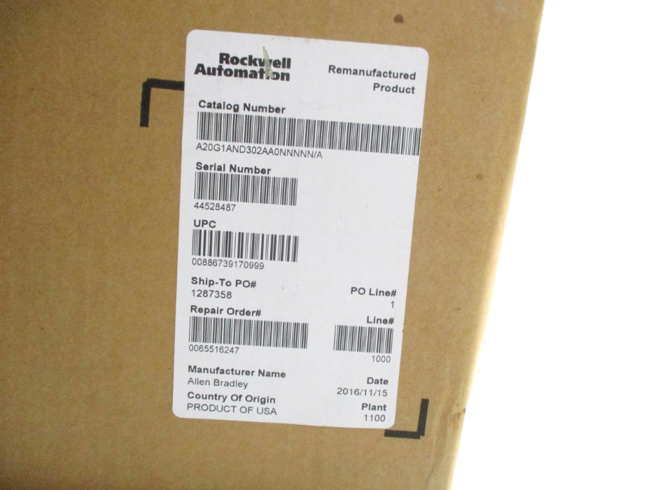 ALLEN BRADLEY 20G1AND302AA0NNNNN SER. A REMAN