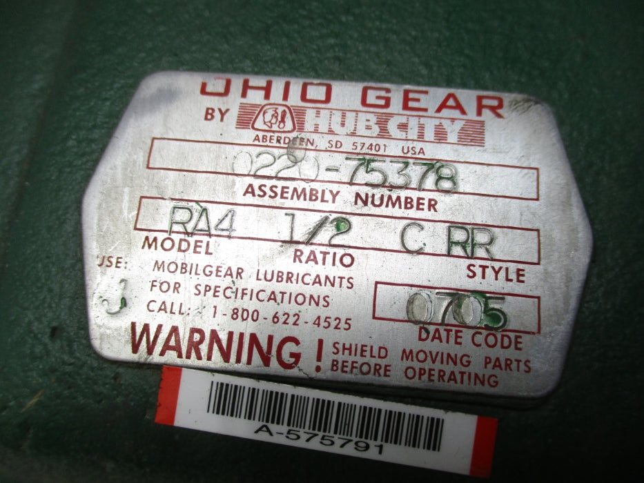 OHIO GEAR 0220-75378 RA4 RATIO 1/2 NSNP