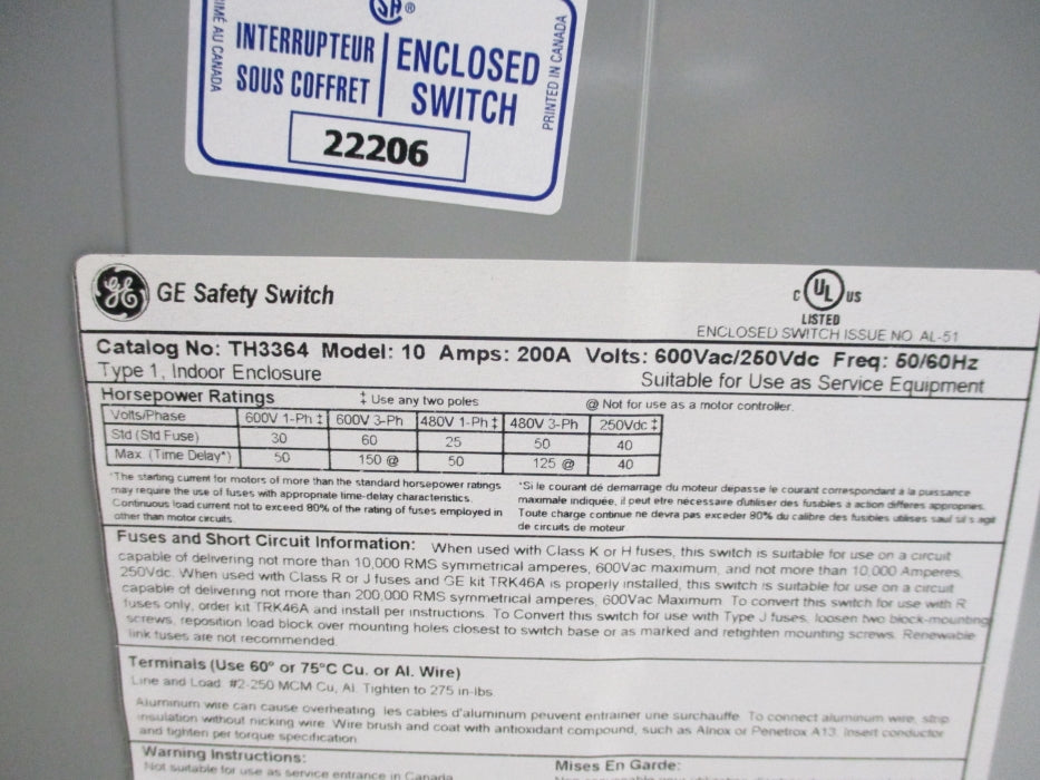 GENERAL ELECTRIC TH3364 NSMP