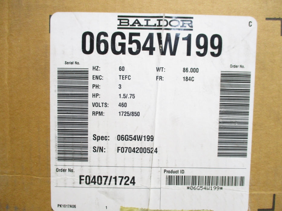 BALDOR 06G54W199 SER. F NSMP