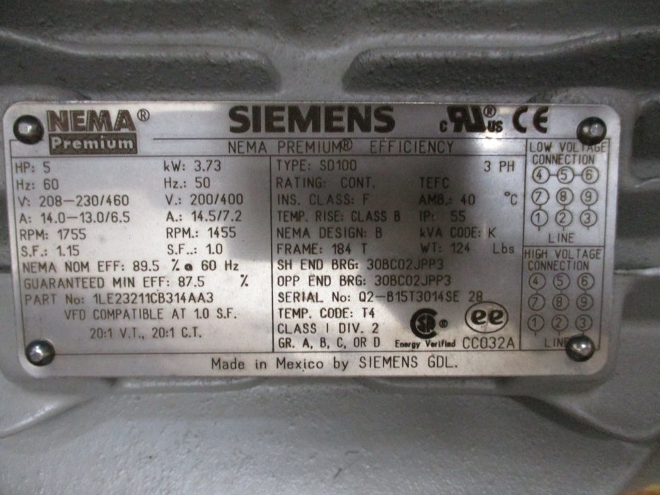 SIEMENS 1LE23211CB314AA3 NSMP