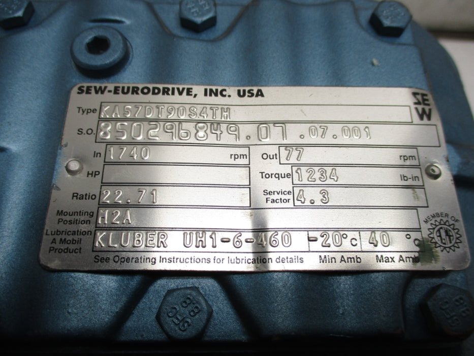 SEW-EURODRIVE KA57DT90S4TH DFT90S4TH NSNP