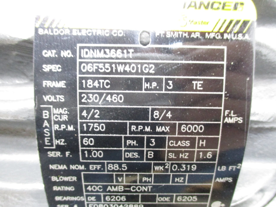 BALDOR IDNM3661T NSMP
